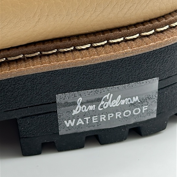 22- Sam Edelman Laguna Chelsea Waterproof Boots Sesame Leather Size 9.5 M NWT - Picture 16 of 16